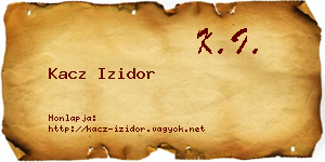 Kacz Izidor névjegykártya
